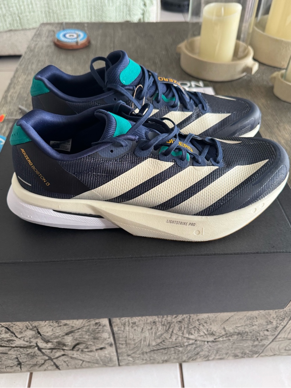 Adizero Men's Boston marathon 13 Athletic Shoes - Navy/White